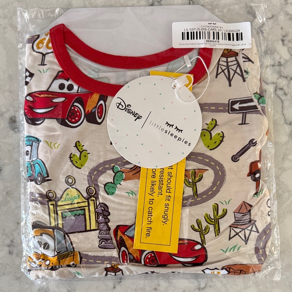 Disney Cars Two-Piece Pajama Short Sleeve & Shorts Set - Little Sleepies